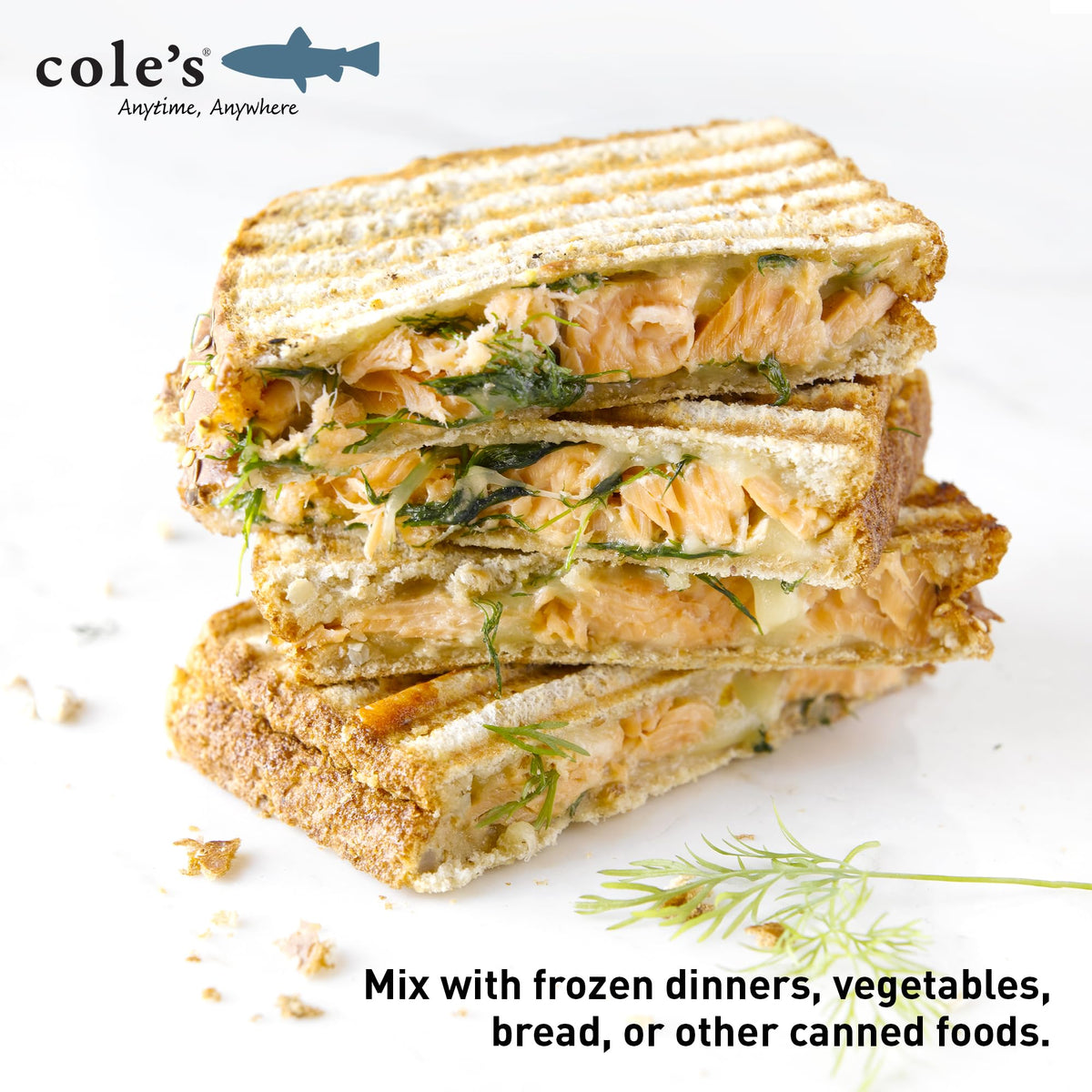 Cole's Seafood: Hand Packed Smoked Salmon in Olive Oil — Preservative Free, High Protein, 3.2 oz Can (Pack of 5)