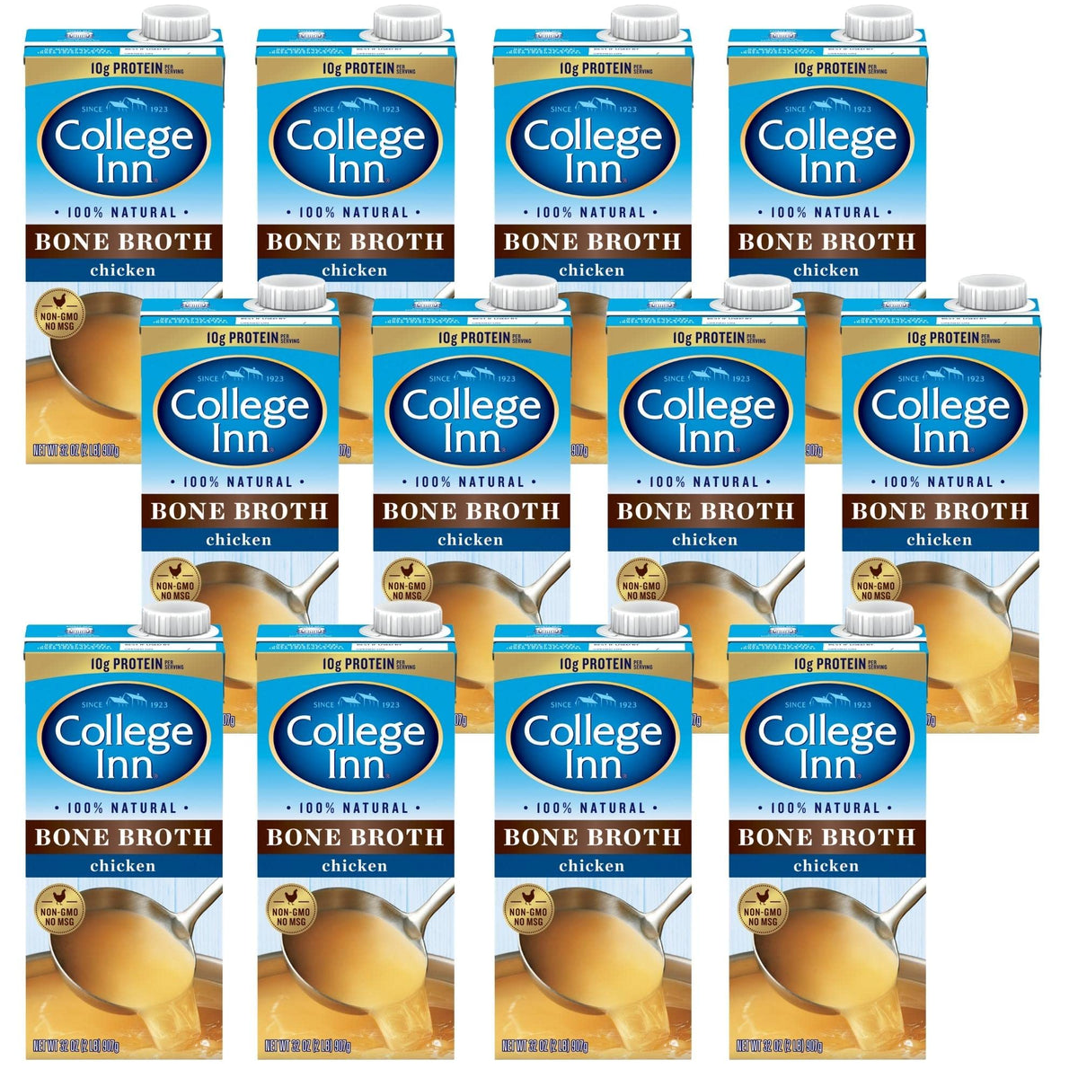College Inn 100% Natural Chicken Bone Broth — 12 Pack, 32 oz Cartons
