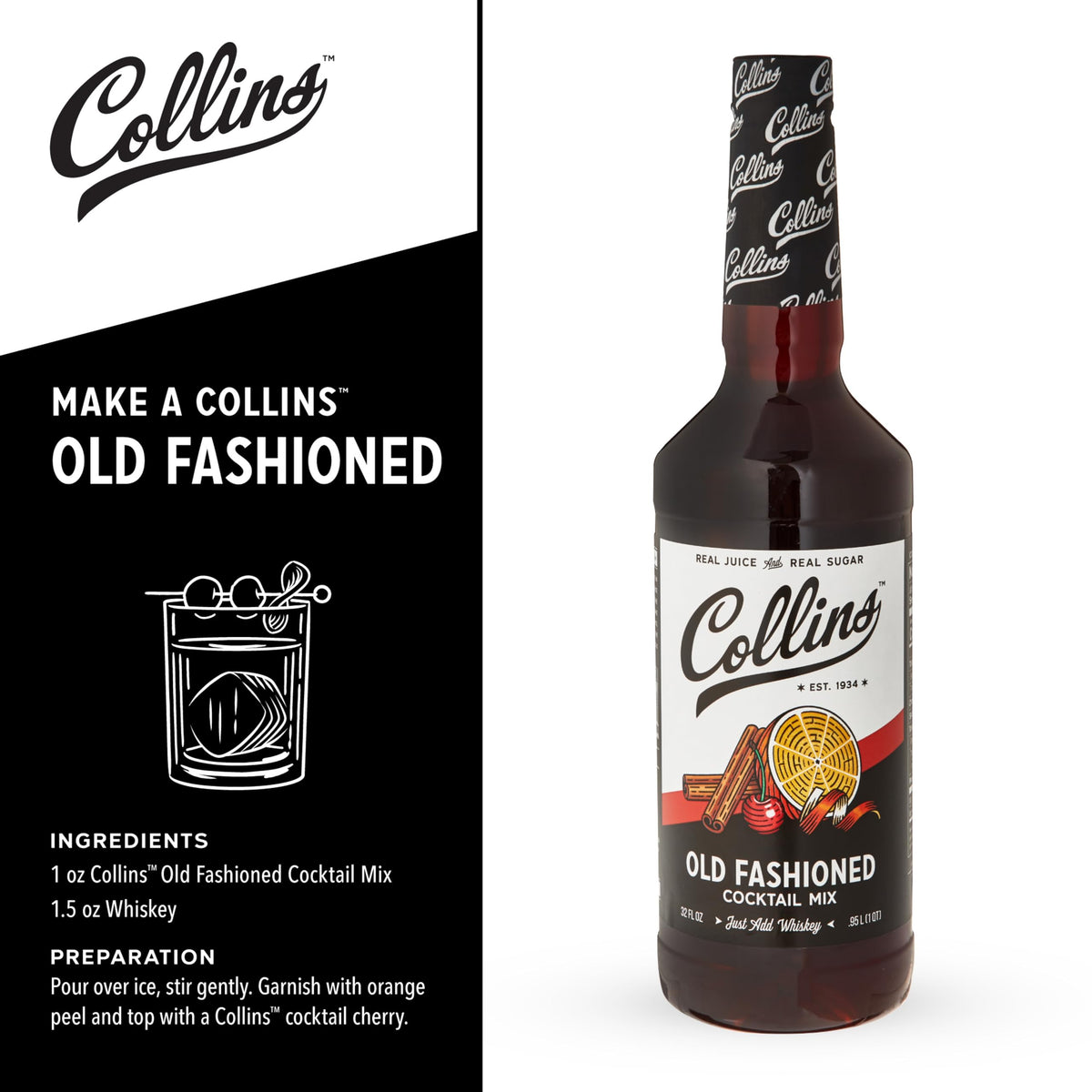 Collins Chicago Old Fashioned Kit | All-in-One Cocktail Gift Set