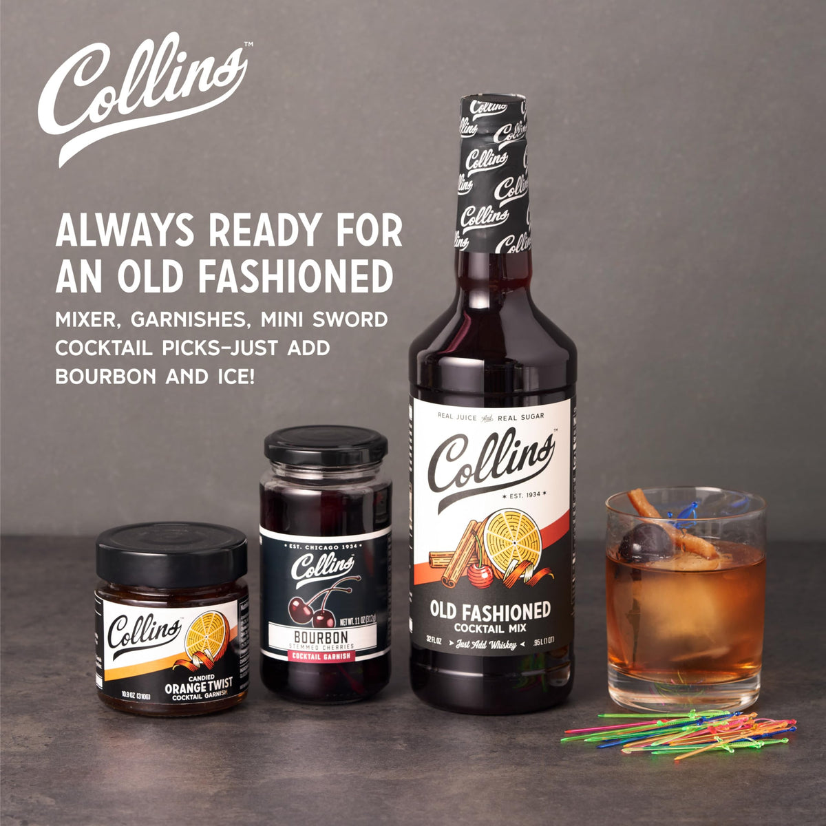 Collins Chicago Old Fashioned Kit | All-in-One Cocktail Gift Set