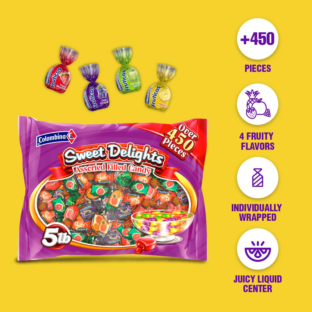 Colombina Sweet Delights Assorted Candy Rainbow Pack, 5 lb