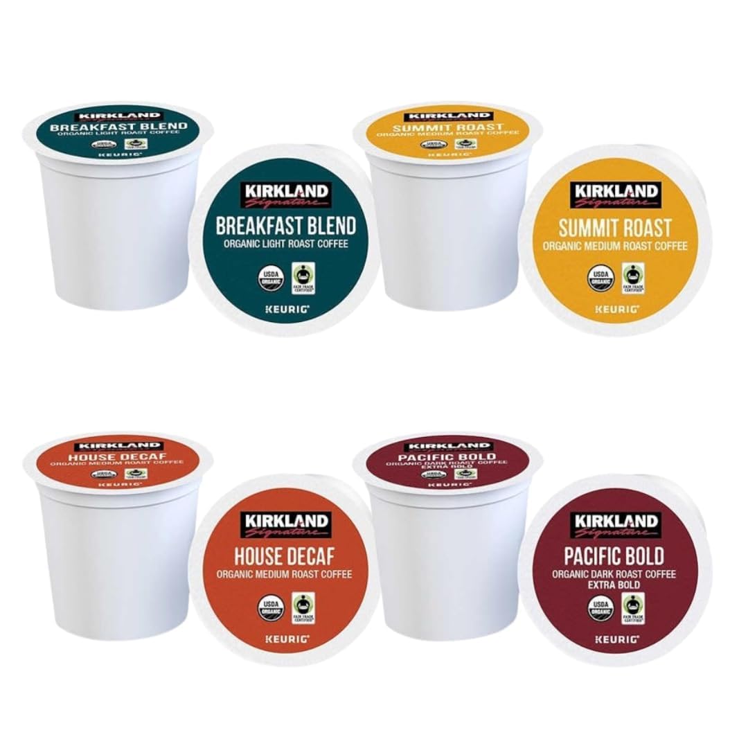 ComboCreations Kirkland Signature Organic K-Cups Variety Pack – 48 Arabica Keurig Pods, Fair Trade