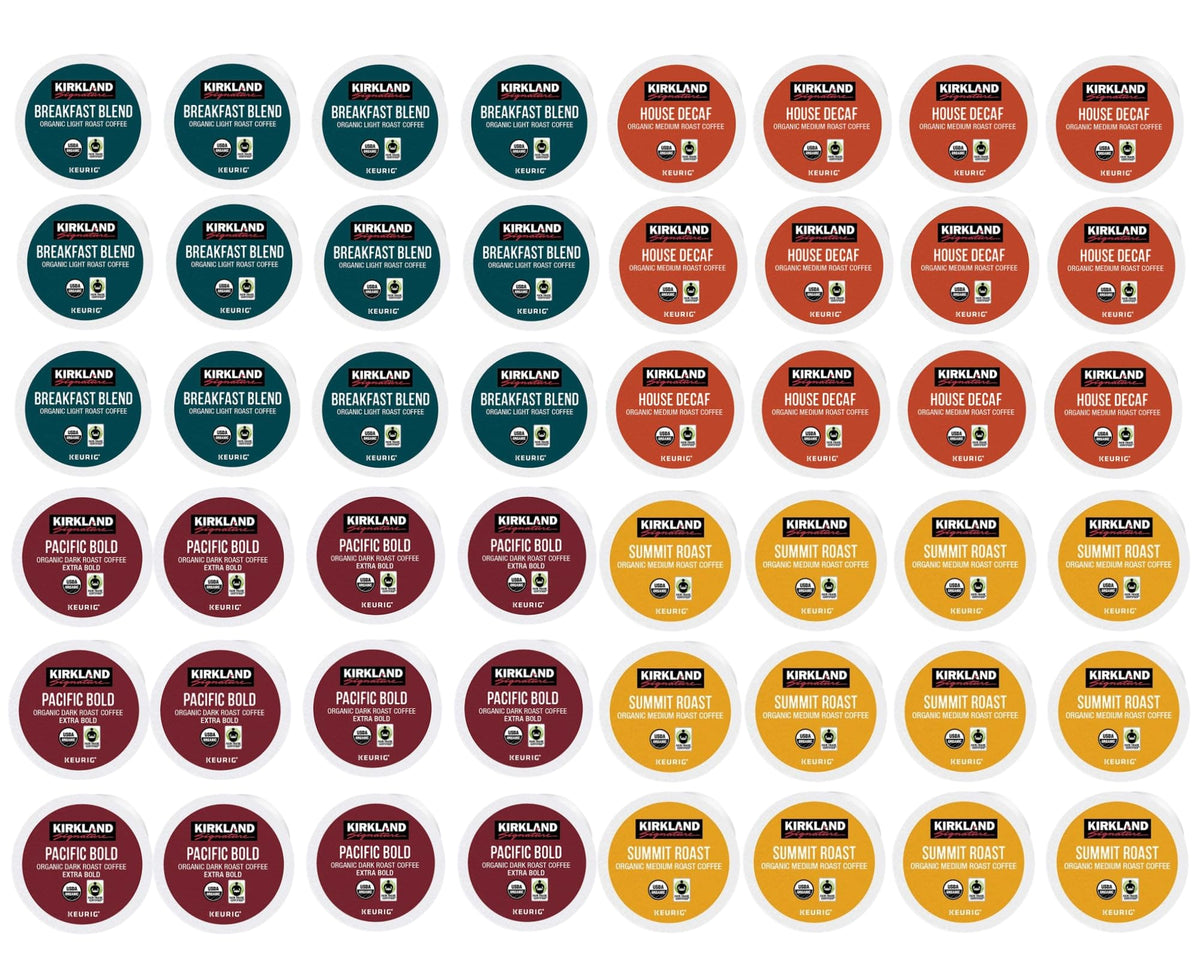 ComboCreations Kirkland Signature Organic K-Cups Variety Pack – 48 Arabica Keurig Pods, Fair Trade