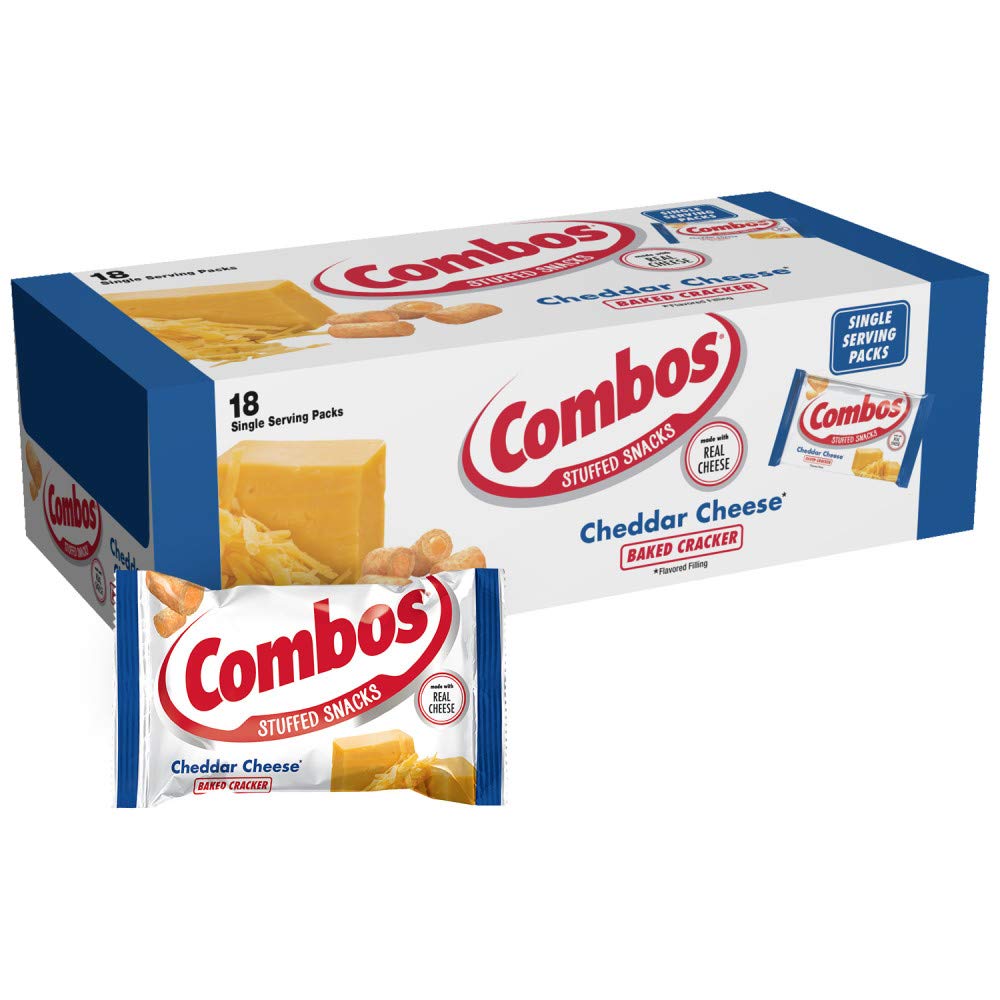 Combos Cheddar Cheese Pretzel Snacks – 1.8 oz Bags, Pack of 18 | Baked Cheese Crackers