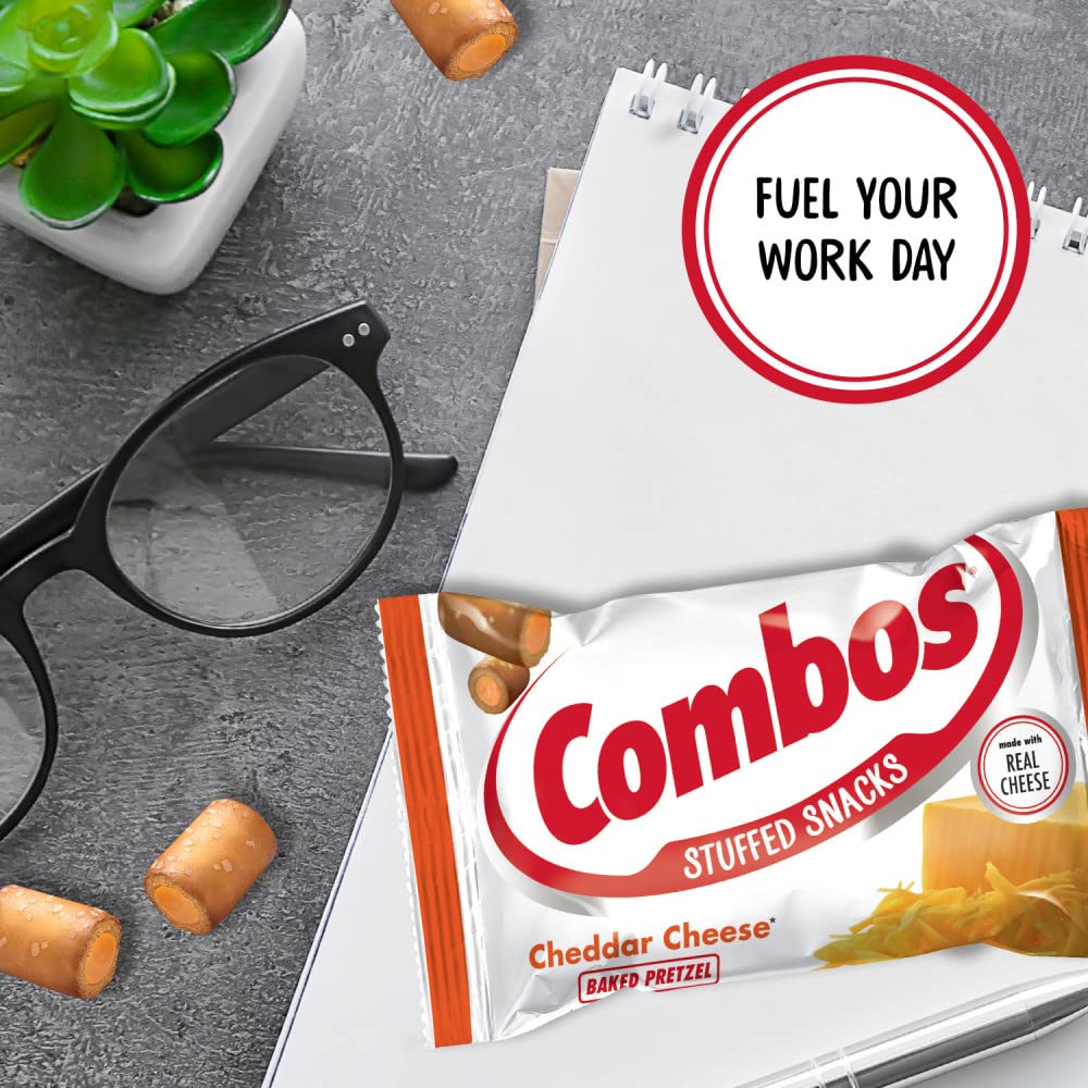 COMBOS Cheddar Cheese Pretzels Snack Bags – 1.8 oz Each, 18-Pack Bulk Box