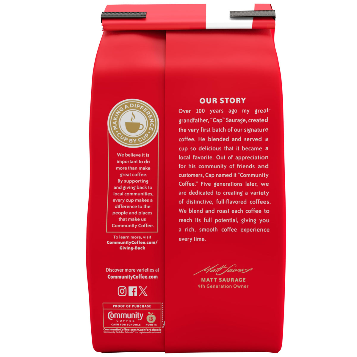 Community Coffee Breakfast Blend – Whole Bean Coffee, Medium Roast, 32 oz