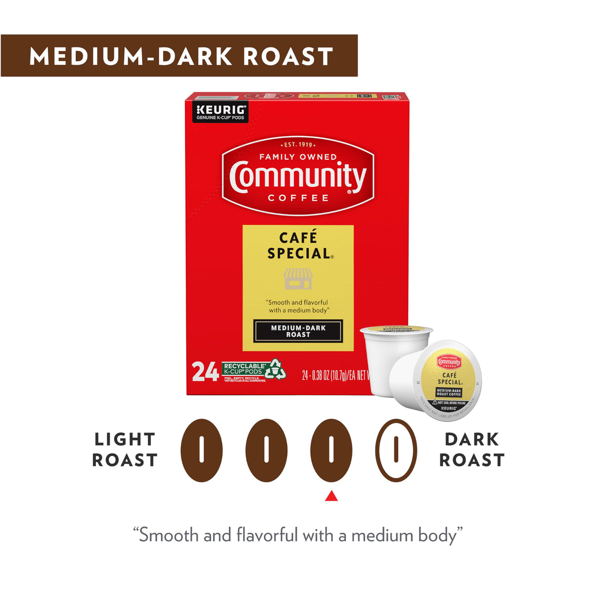 Community Coffee Café Special K-Cup Pods — Medium-Dark Roast, 12 Count x 6 (72 Cups)