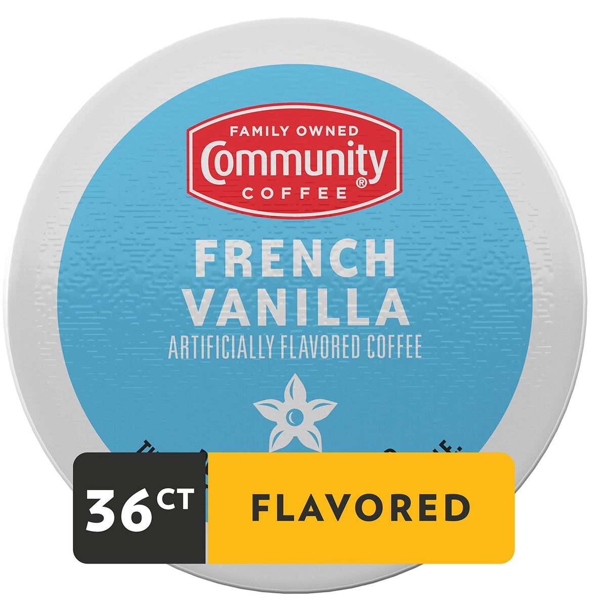 Community Coffee French Vanilla Flavored K-Cup Pods – Medium Roast, 36 Count (3 x 12)
