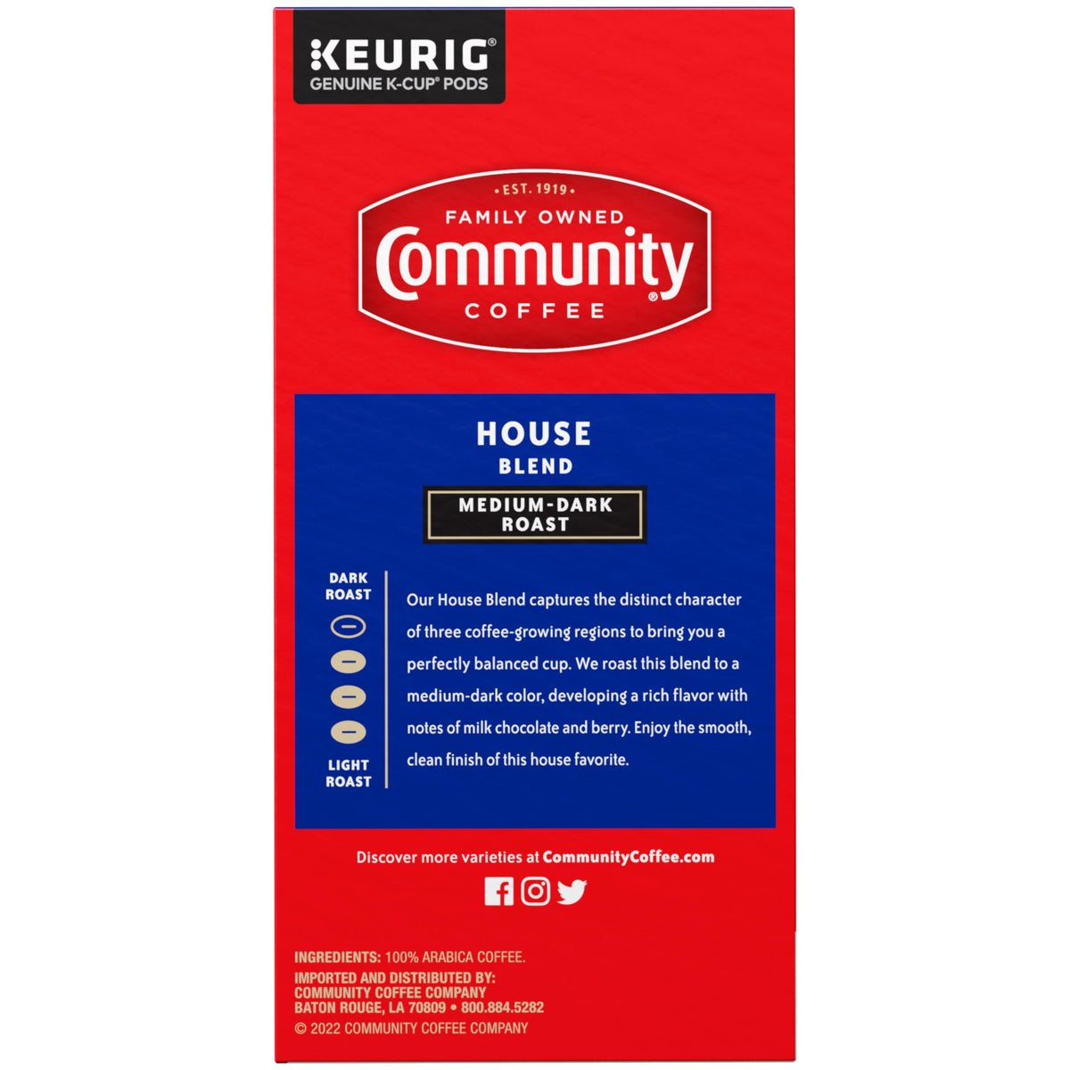 Community Coffee House Blend Medium-Dark Roast K-Cup Pods 32-Count
