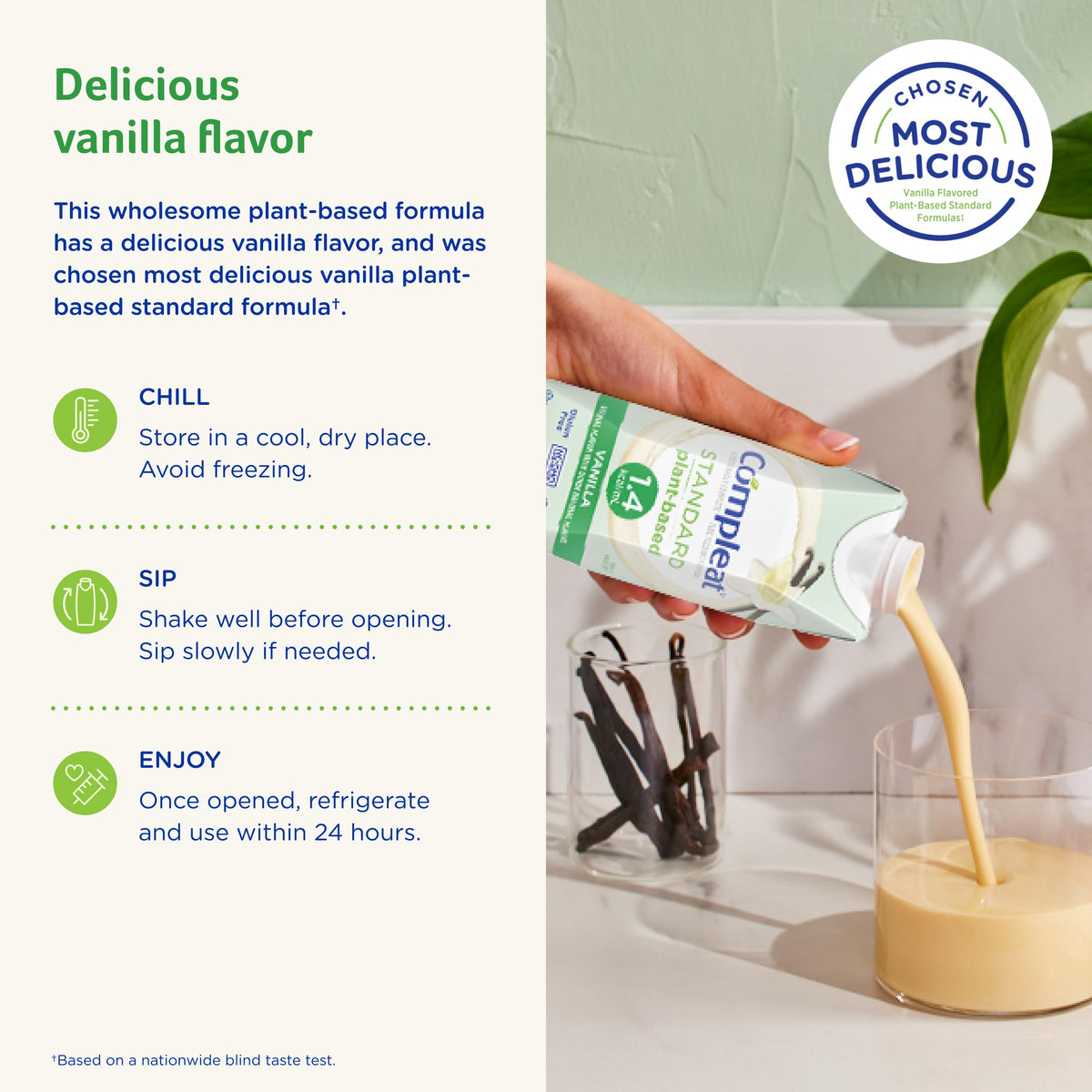 Compleat Standard 1.4 Cal Vanilla Tube Feeding | Plant-Based, Vegan Nutrition (12 Count)