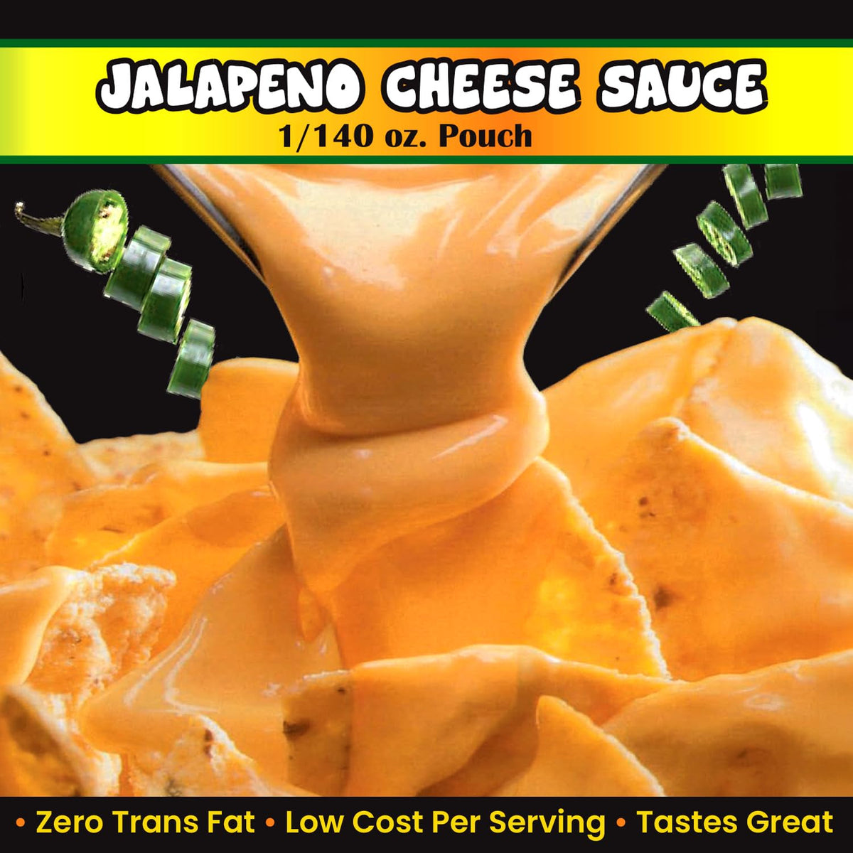 Concession Express El Nacho Grande Mild Jalapeño Cheese – 140 oz Bag for Gold Medal 5300/5301 Dispensers | Zero Trans Fat
