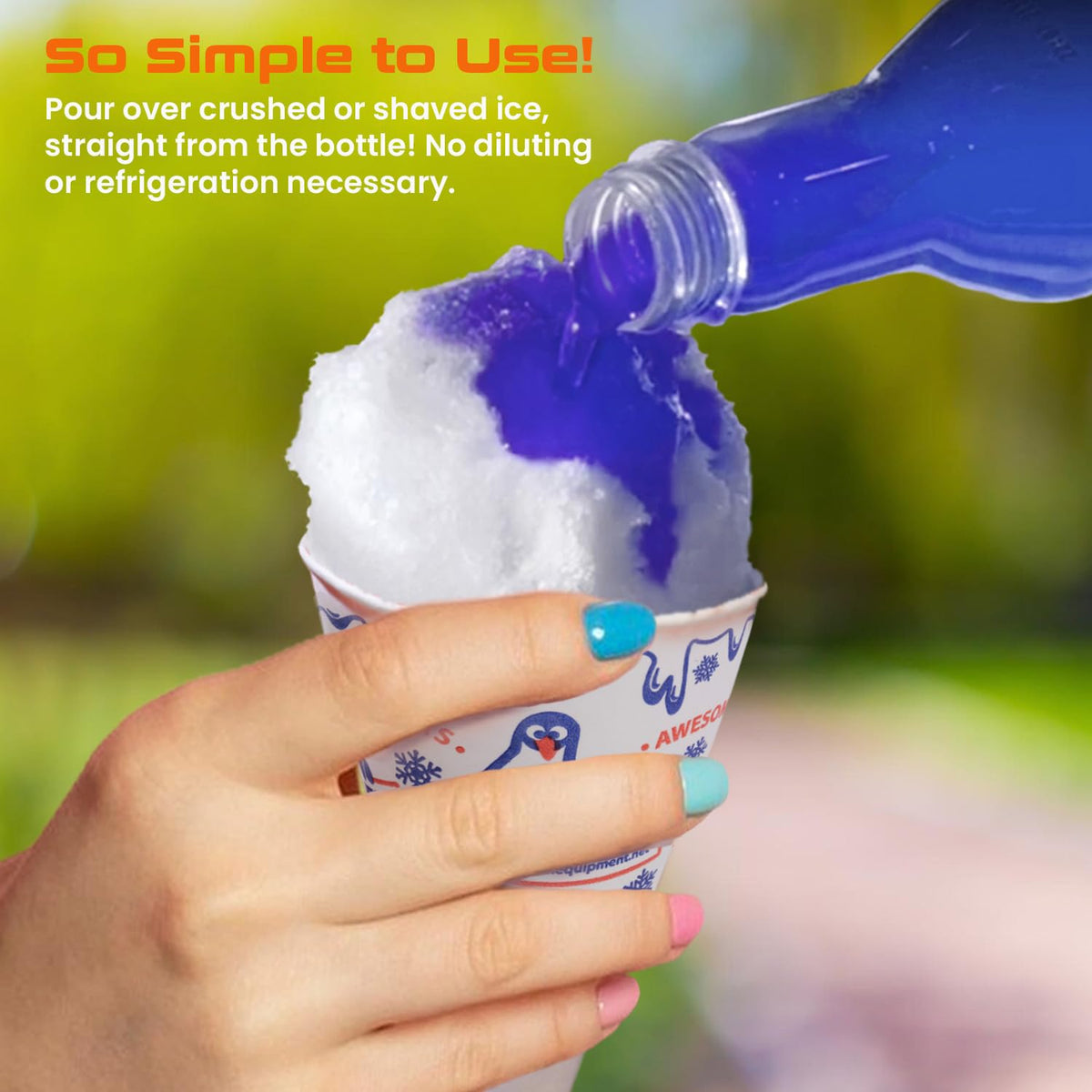Concession Express Snow Cone Syrup Fun Flavors Pack (5 Flavors, 12.7 oz) – Blue Raspberry, Cherry, Cotton Candy, Grape & Tiger’s Blood