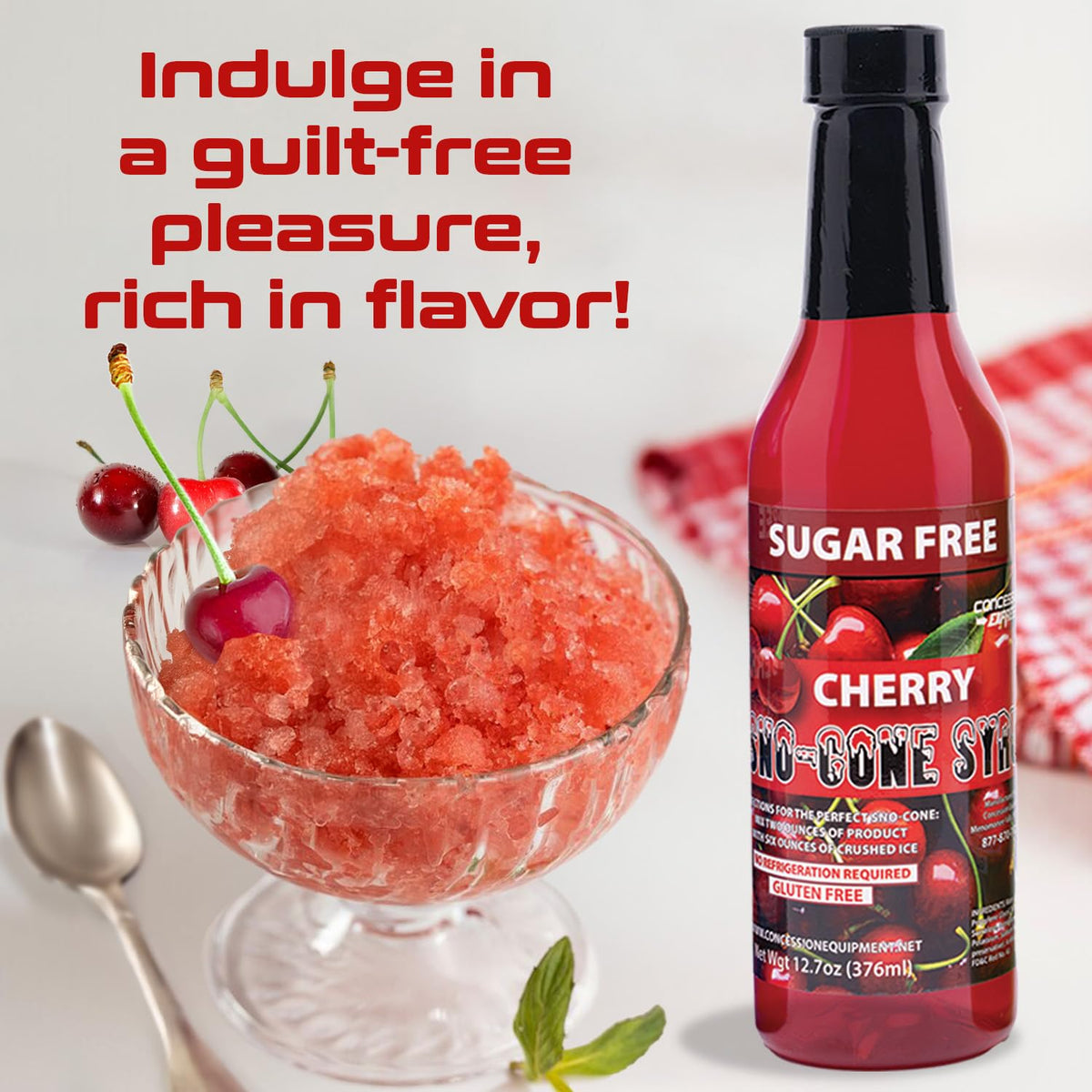 Concession Express Sugar Free Snow Cone Syrup Variety Pack – 12.7 oz Bottles (5-Pack) – Blue Raspberry, Cherry, Fruit Punch, Grape, Lemon Lime