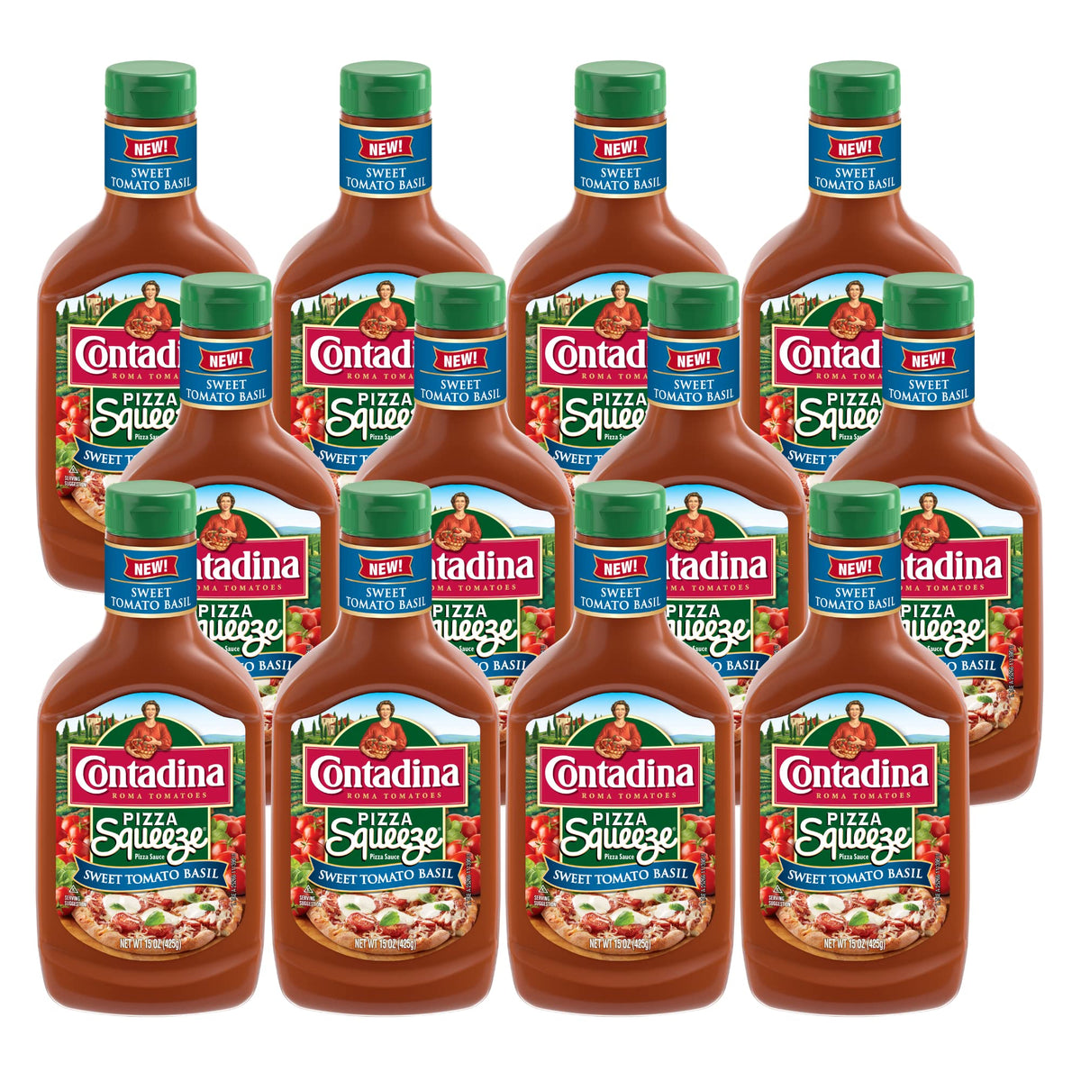Contadina Tomato Basil Pizza Squeeze 15 oz – Pack of 12 | Authentic Italian Flavor