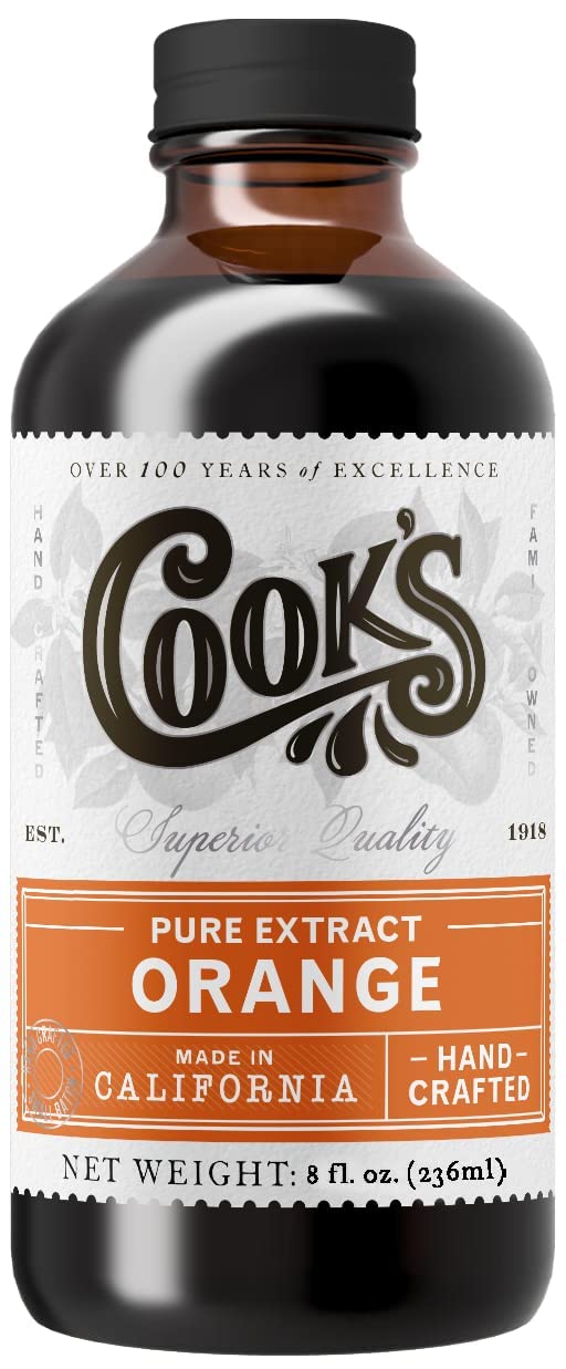 Cook's Pure Orange Extract from Florida Oranges | 8 oz for Ice Cream, Cakes, Breads, Cookies & Drinks