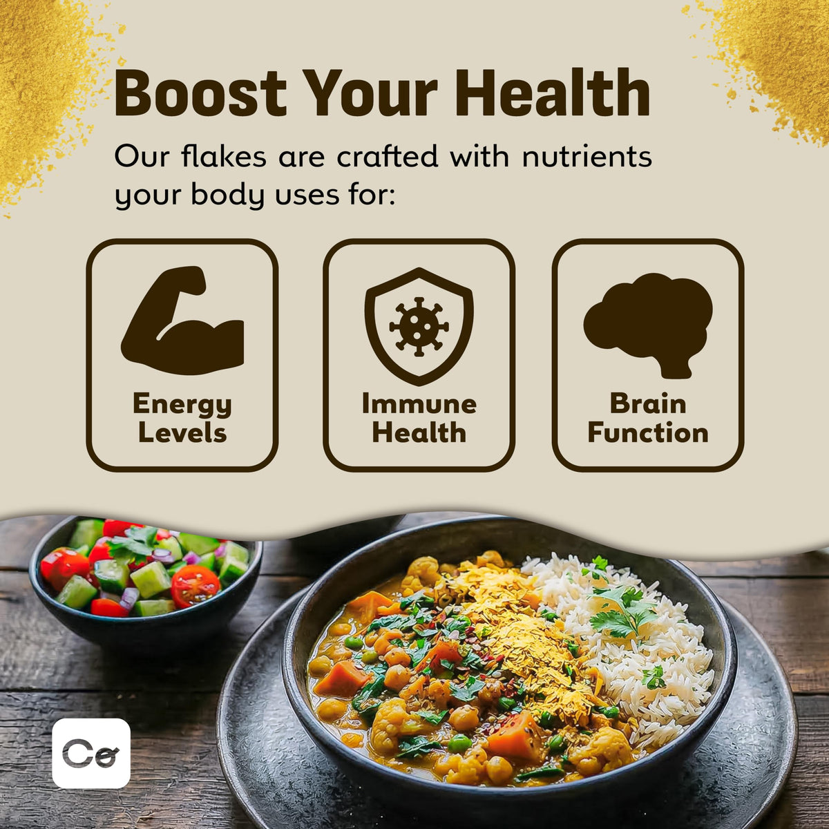 Coolinario Large Fortified Nutritional Yeast Flakes – Savory Cheese Flavor, Gluten-Free, 1 Gal