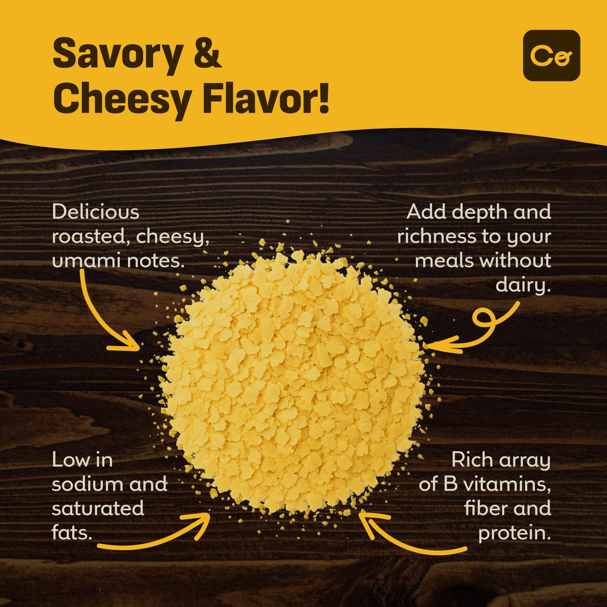 Coolinario Large Fortified Nutritional Yeast Flakes – Savory Cheese Flavor, Gluten-Free, 1 Gal