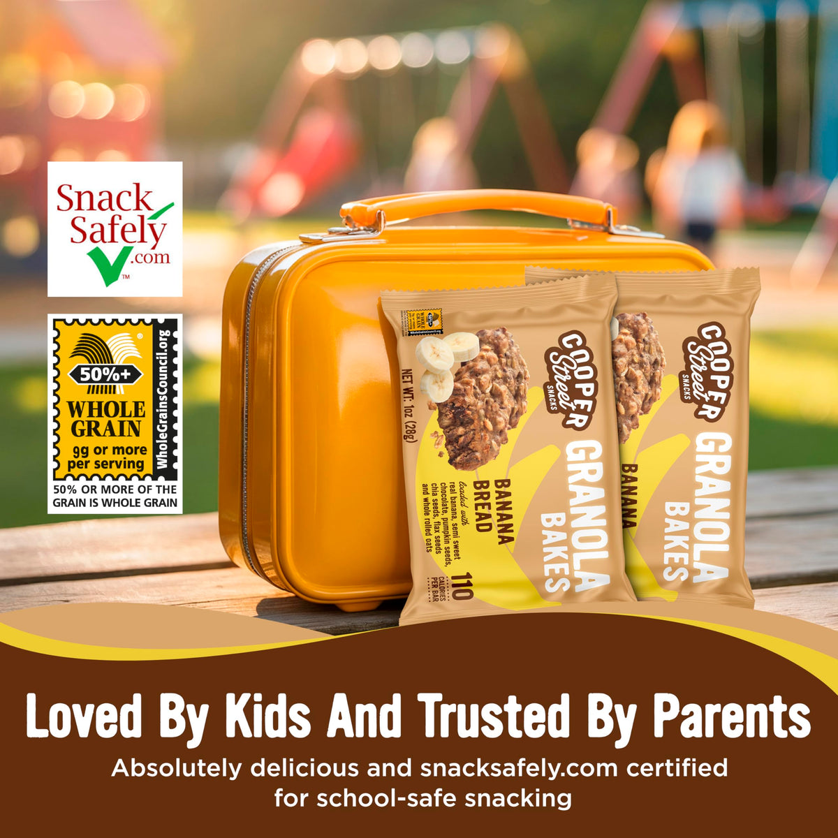 Cooper Street Granola Bakes – Soft Banana Bread Bars, Nut Free