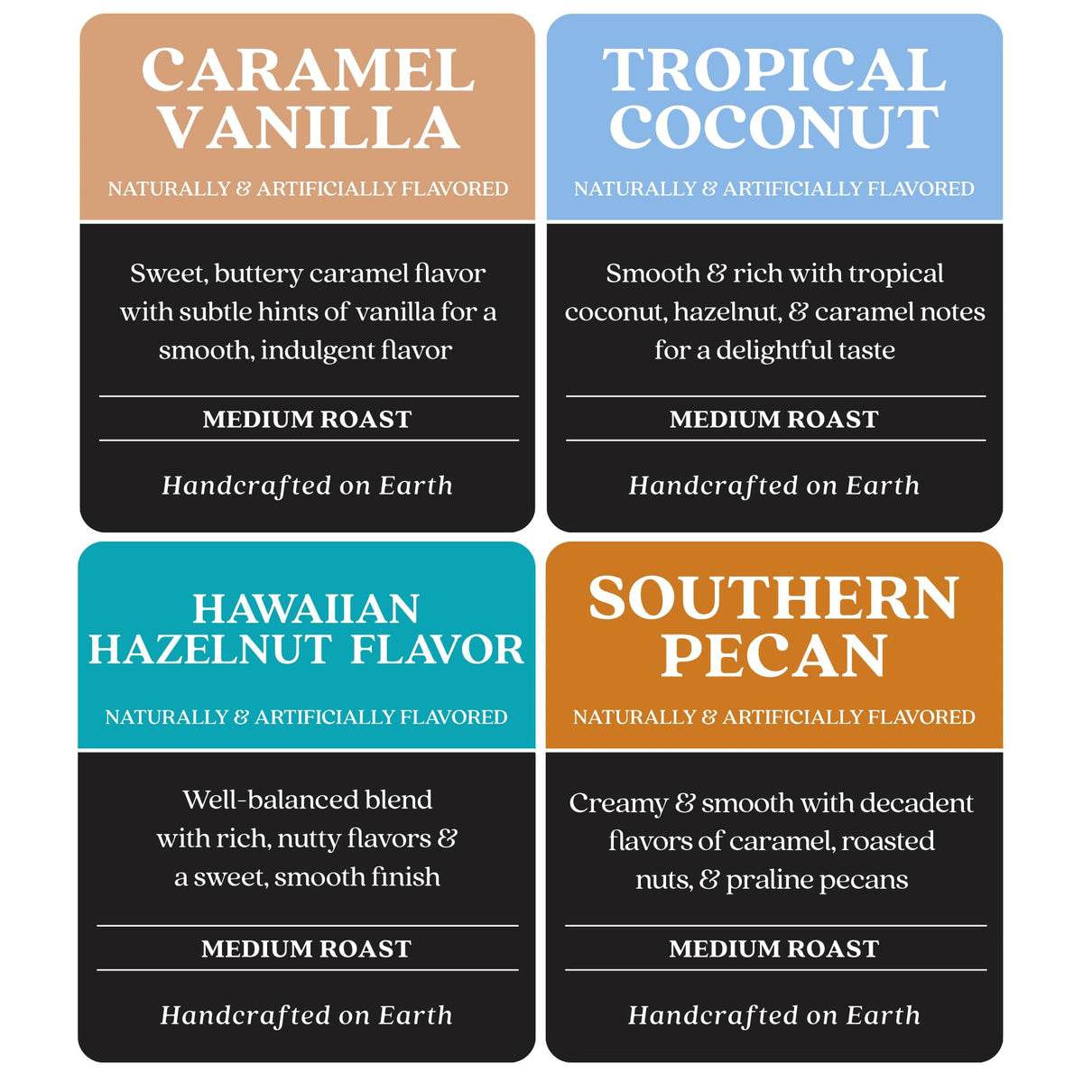 Copper Moon Flavored K-Cup Pods – Light/Medium Roast Variety Pack (Pack of 4, 12-count each)