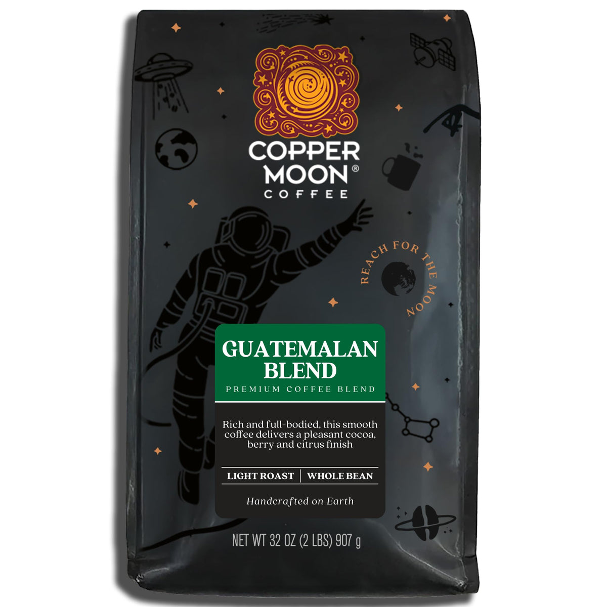 Copper Moon Guatemalan Antigua Blend – Light Roast Coffee, Whole Bean, 2 lb | Nutty Finish