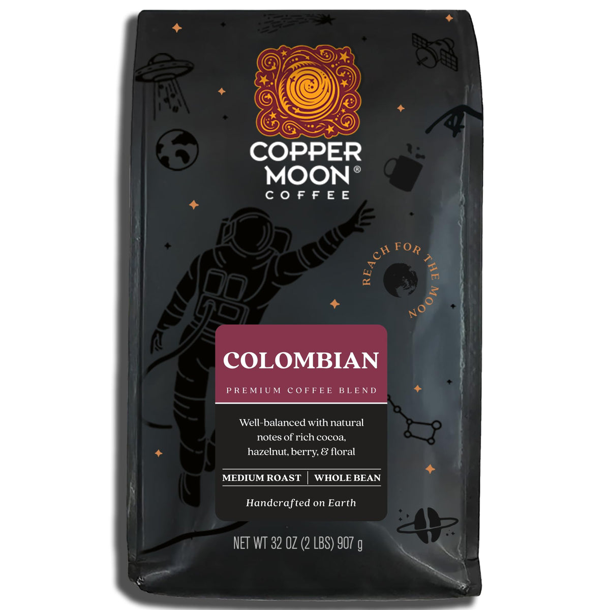 Copper Moon Medium Roast Colombian Coffee — Whole Bean 2 lb