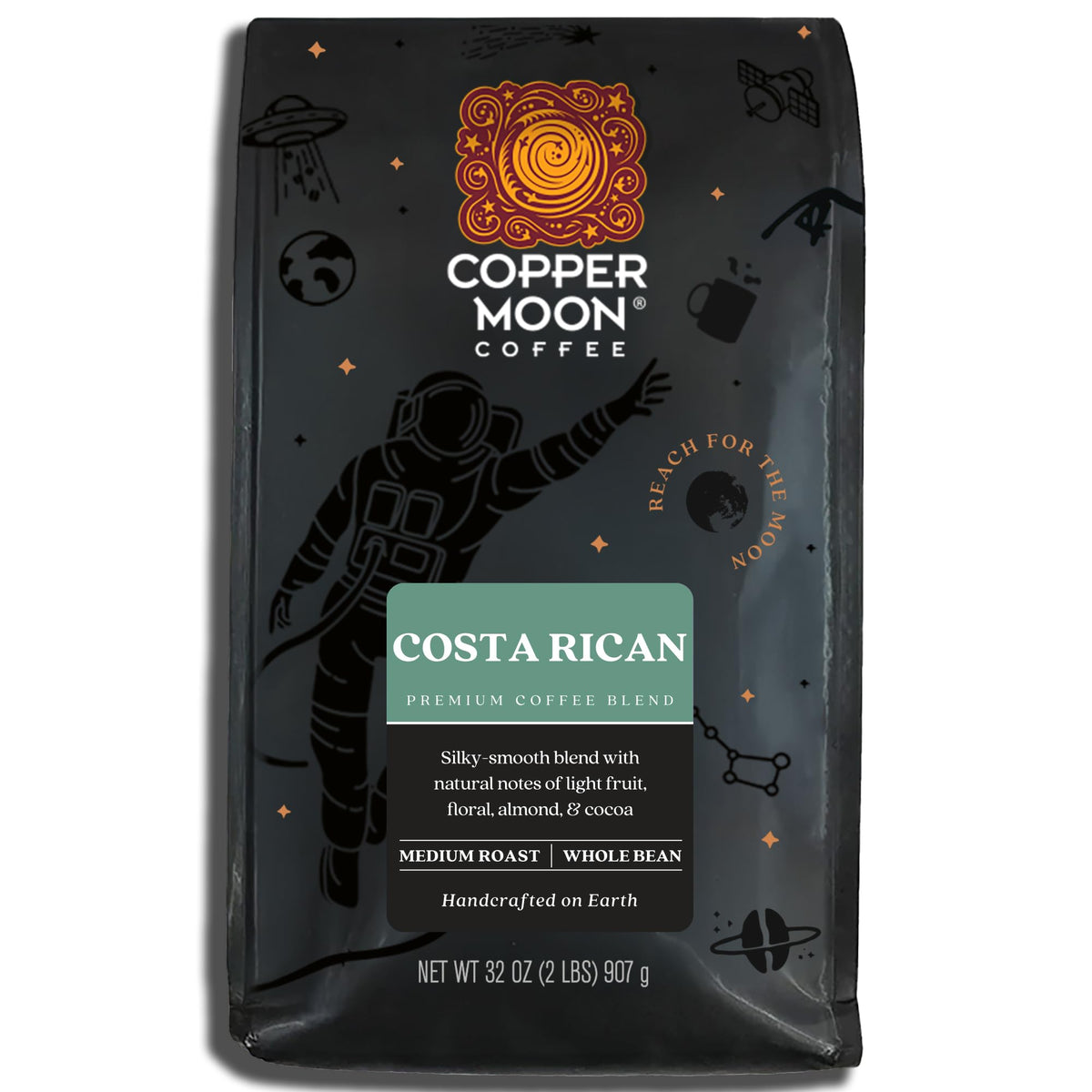 Copper Moon Medium Roast Whole Bean Coffee – Costa Rican Blend, 2 lb