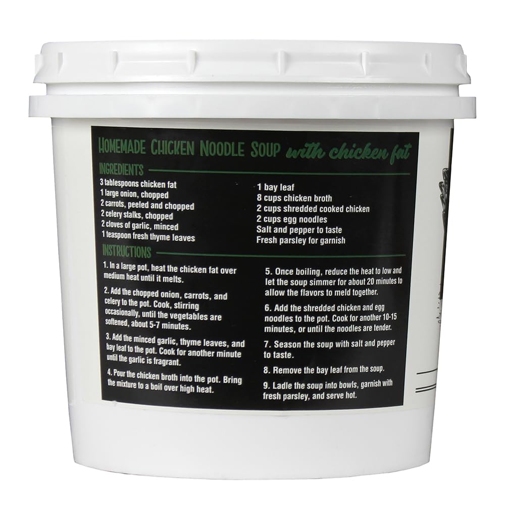 Cornhusker Kitchen Gourmet Rendered Chicken Fat – 1.5 lb Tub | Paleo-Friendly Cooking Fat