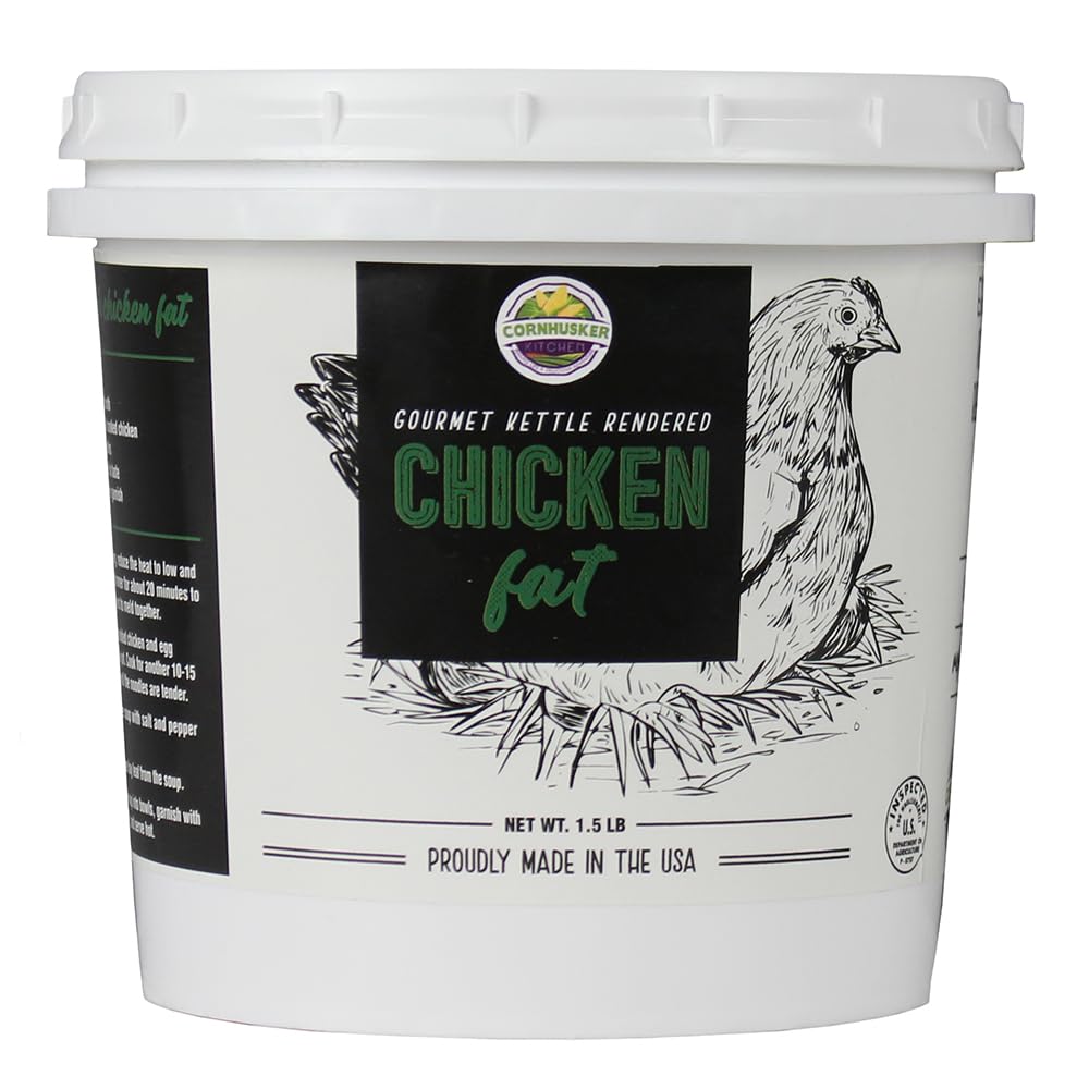 Cornhusker Kitchen Gourmet Rendered Chicken Fat – 1.5 lb Tub | Paleo-Friendly Cooking Fat
