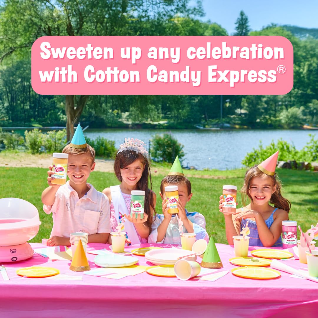 Cotton Candy Express Floss Sugar Variety Pack - 10 x 11oz Jars (Pina Colada, Orange, Bubble Gum, Grape, Watermelon & More)