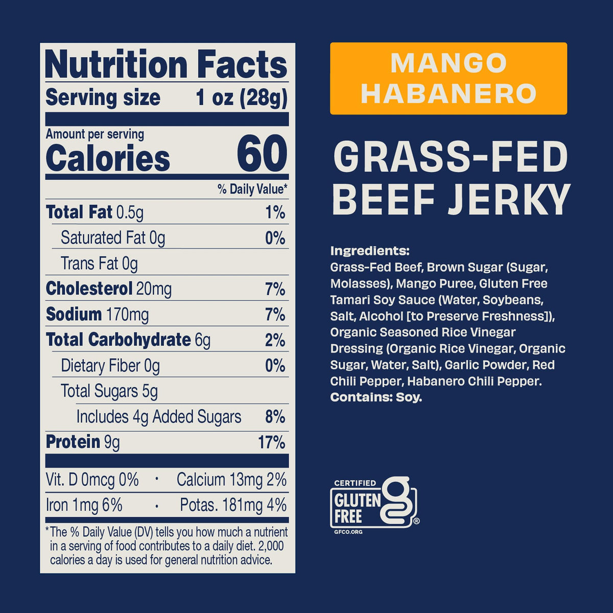 Country Archer Mango Habanero Beef Jerky Pack - Grass-Fed, Gluten Free, 16 oz