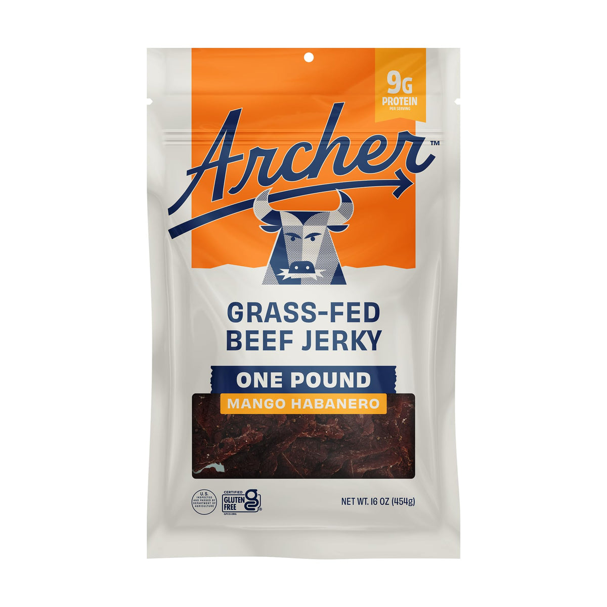 Country Archer Mango Habanero Beef Jerky Pack - Grass-Fed, Gluten Free, 16 oz