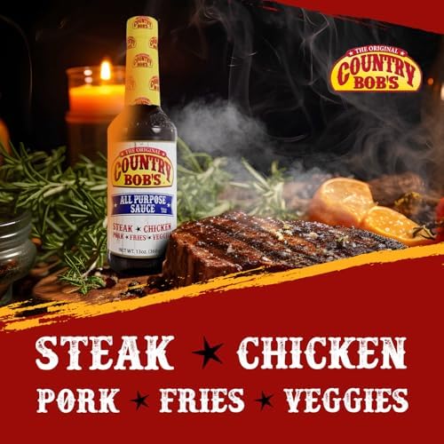Country Bob's All Purpose Sauce – Tangy, Sweet & Savory, 13oz (Pack of 6)
