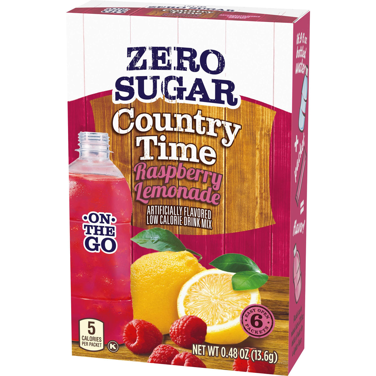 Country Time Sugar-Free Raspberry Lemonade On-The-Go Powdered Drink Mix – 72 Count