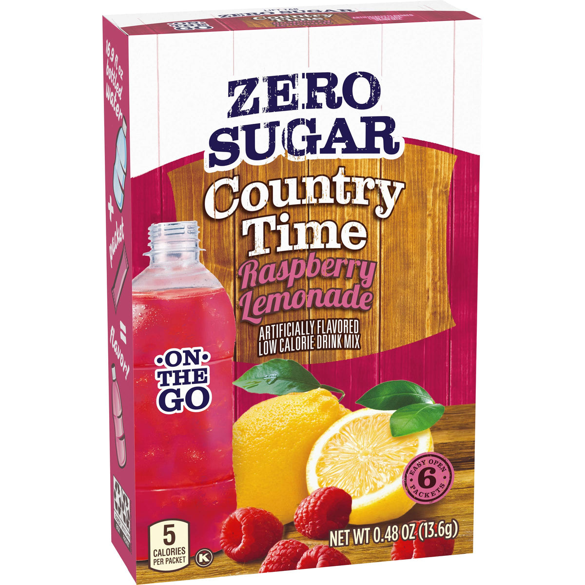 Country Time Sugar-Free Raspberry Lemonade On-The-Go Powdered Drink Mix – 72 Count