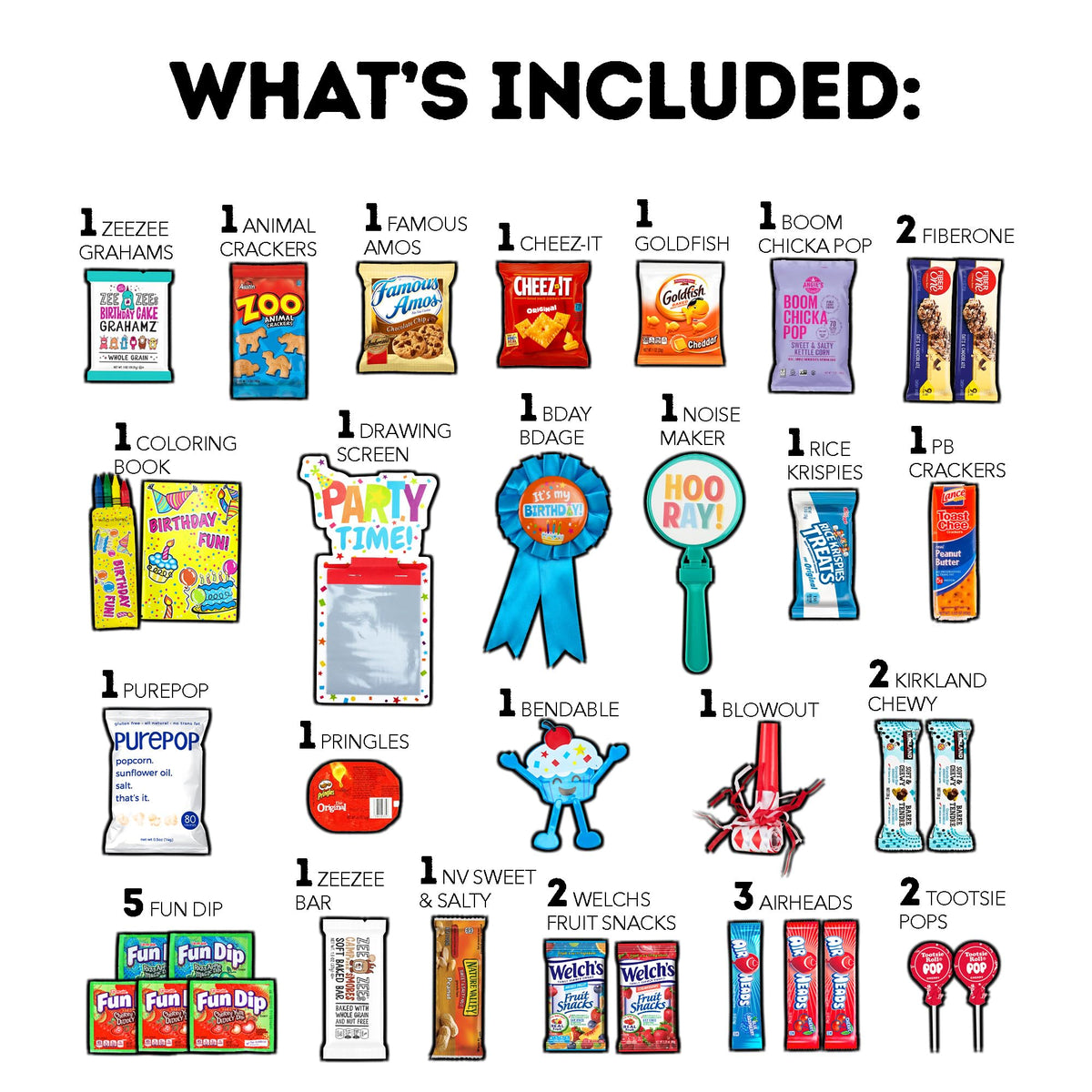 CRAVEBOX Birthday Care Package (50 Count) – Snack Gift Box