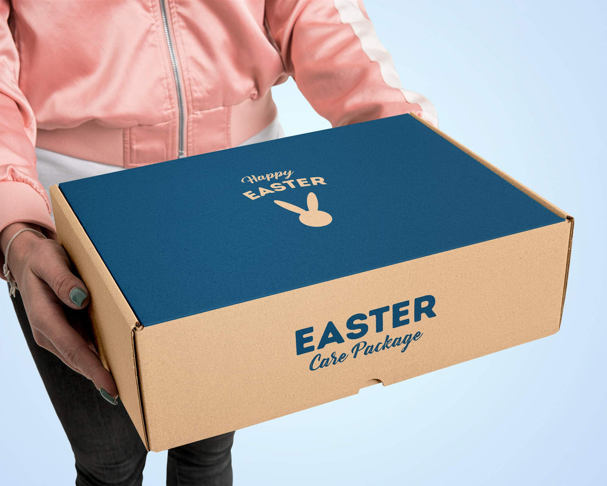 CRAVEBOX Easter Care Package (50ct) – Pre-filled Snacks & Plush Bunny Gift