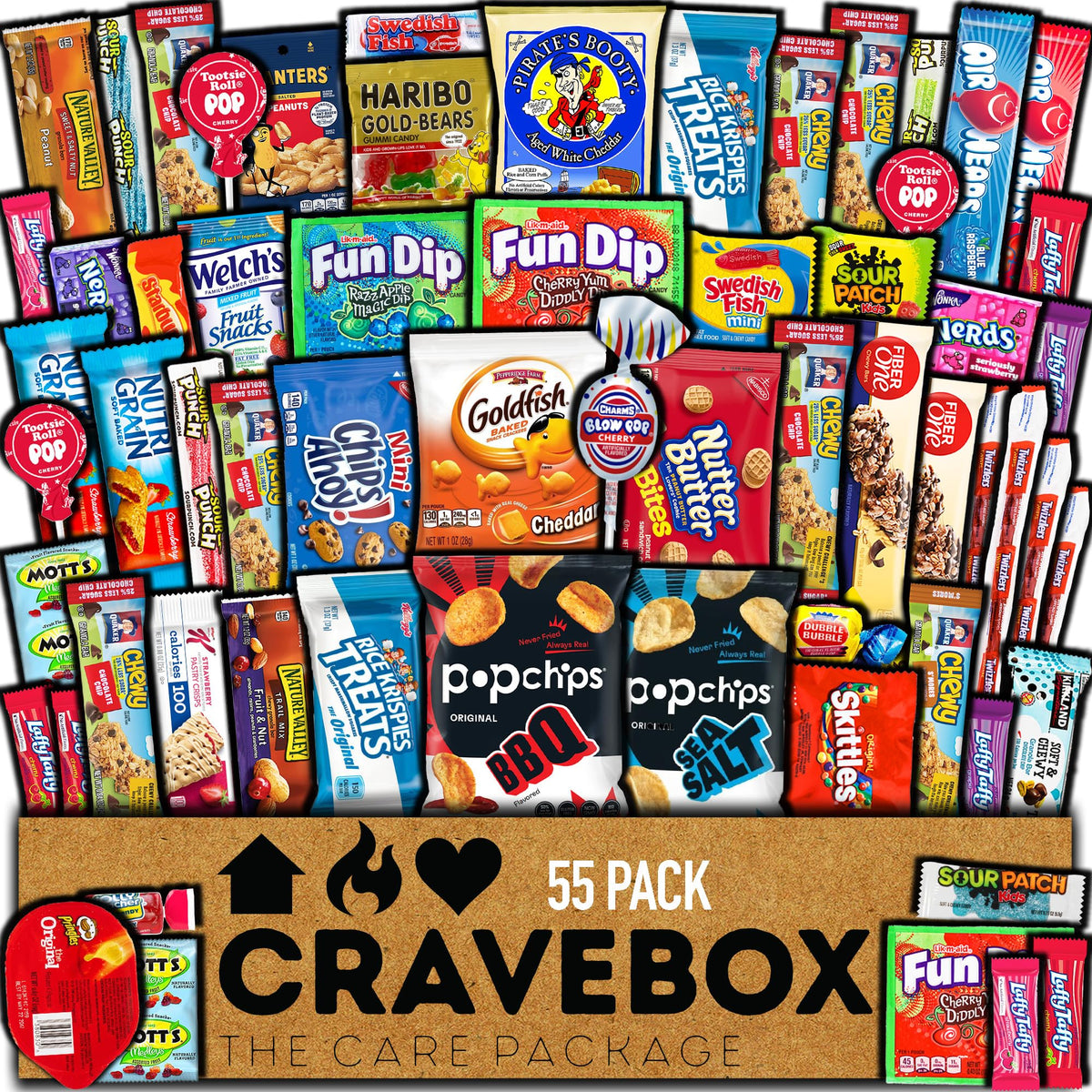 CRAVEBOX Snack Box (55 Count) Easter Variety Pack – Care Package Gift Basket