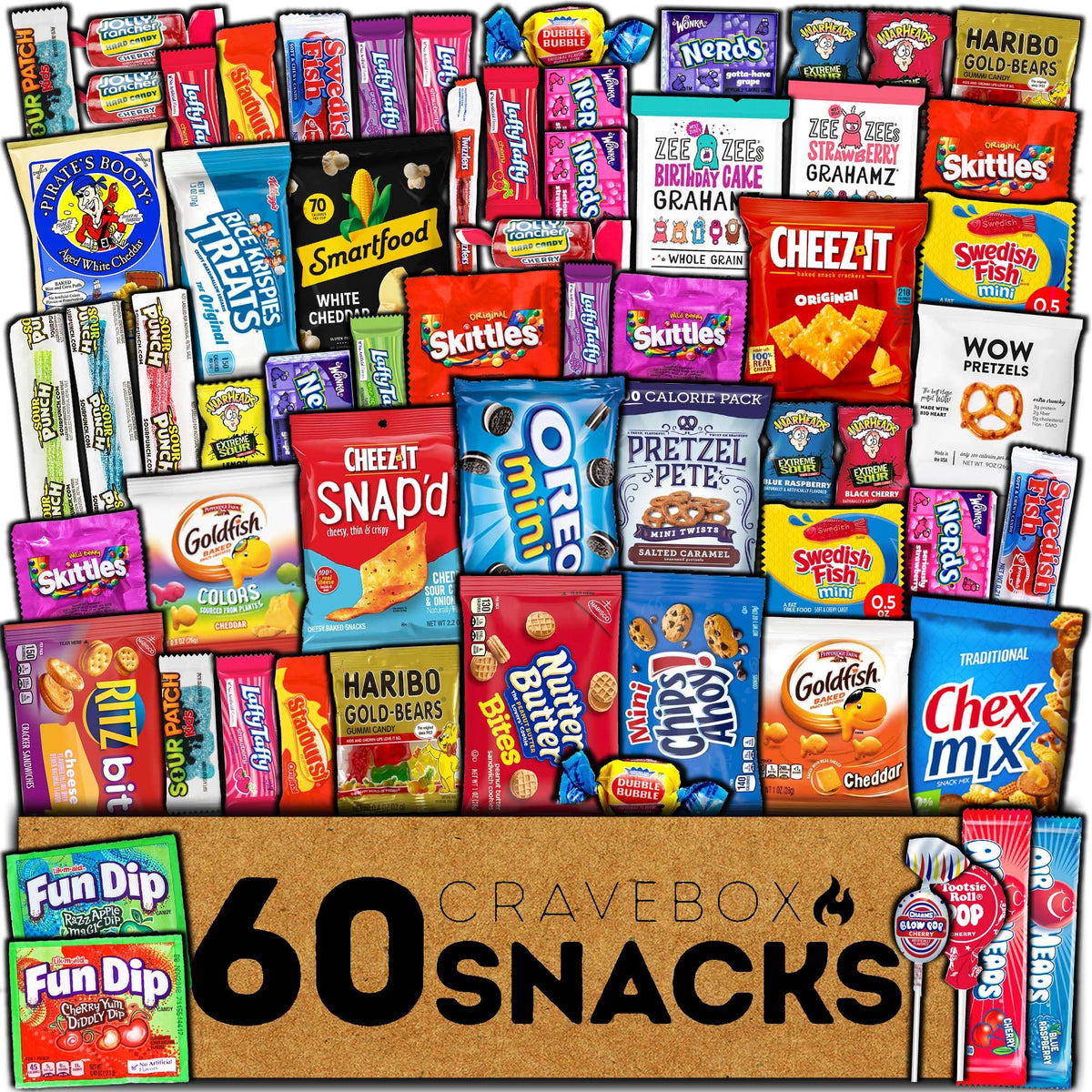 CRAVEBOX 60-Count Easter Snack Box | Care Package Gift
