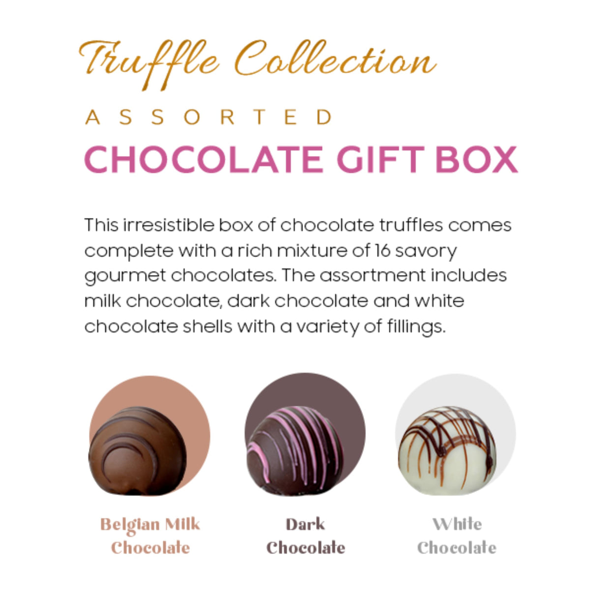 CRAVINGS BY ZOE Anniversary & Birthday Chocolate Truffles Gift Box – 16 Count