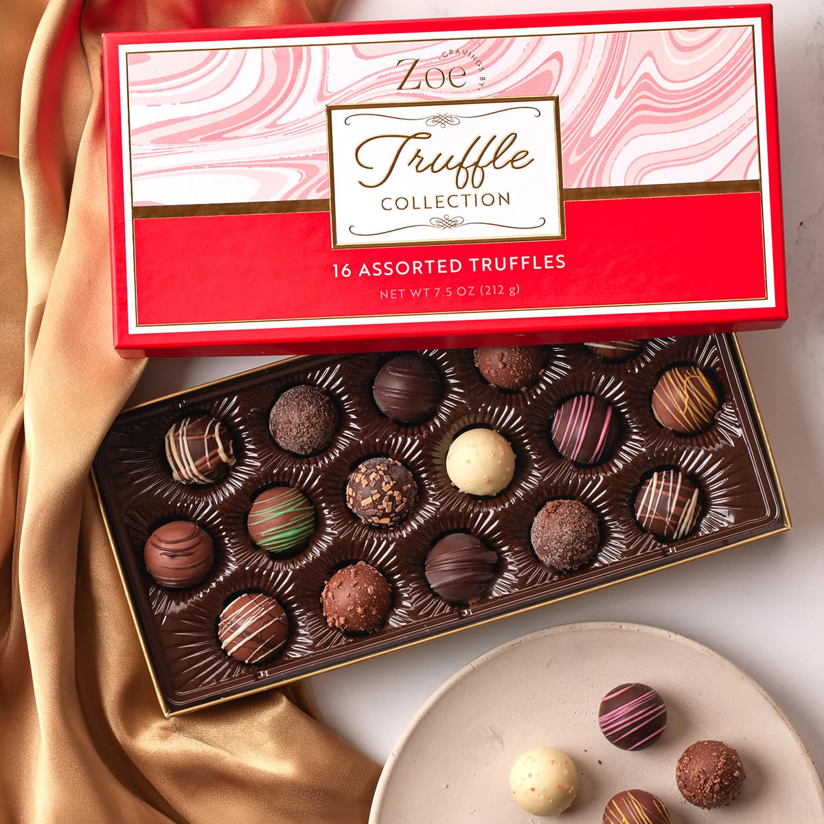 CRAVINGS BY ZOE Chocolate Truffles Gift Box – 16 Count | Gourmet Assorted Chocolates for Birthdays & Celebrations