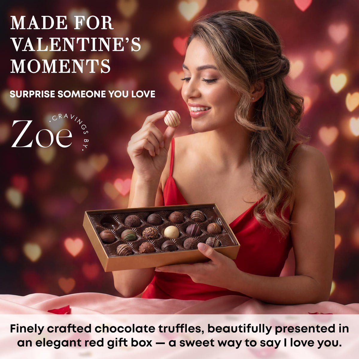 CRAVINGS BY ZOE Chocolate Truffles Gift Box – 16 Count | Gourmet Assorted Chocolates for Birthdays & Celebrations