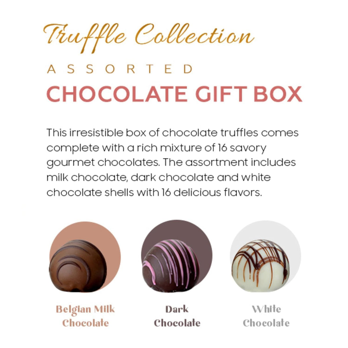CRAVINGS BY ZOE Chocolate Truffles Gift Box – 16 Count | Gourmet Assorted Chocolates for Birthdays & Celebrations
