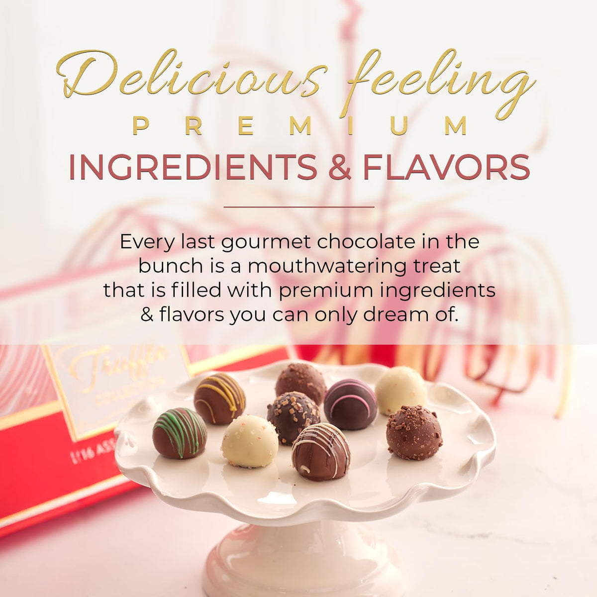 CRAVINGS BY ZOE Chocolate Truffles Gift Box – 16 Count | Gourmet Assorted Chocolates for Birthdays & Celebrations