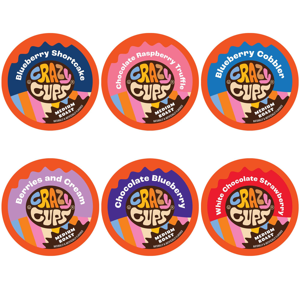 Crazy Cups Blueberry Coffee Pods Variety Pack – Magic Berries Flavored Keurig K-Cup, 24 Count
