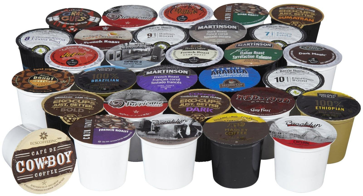 Crazy Cups Custom Variety Pack Coffee Pods – Dark Roast & Bold Flavors, 30 Count