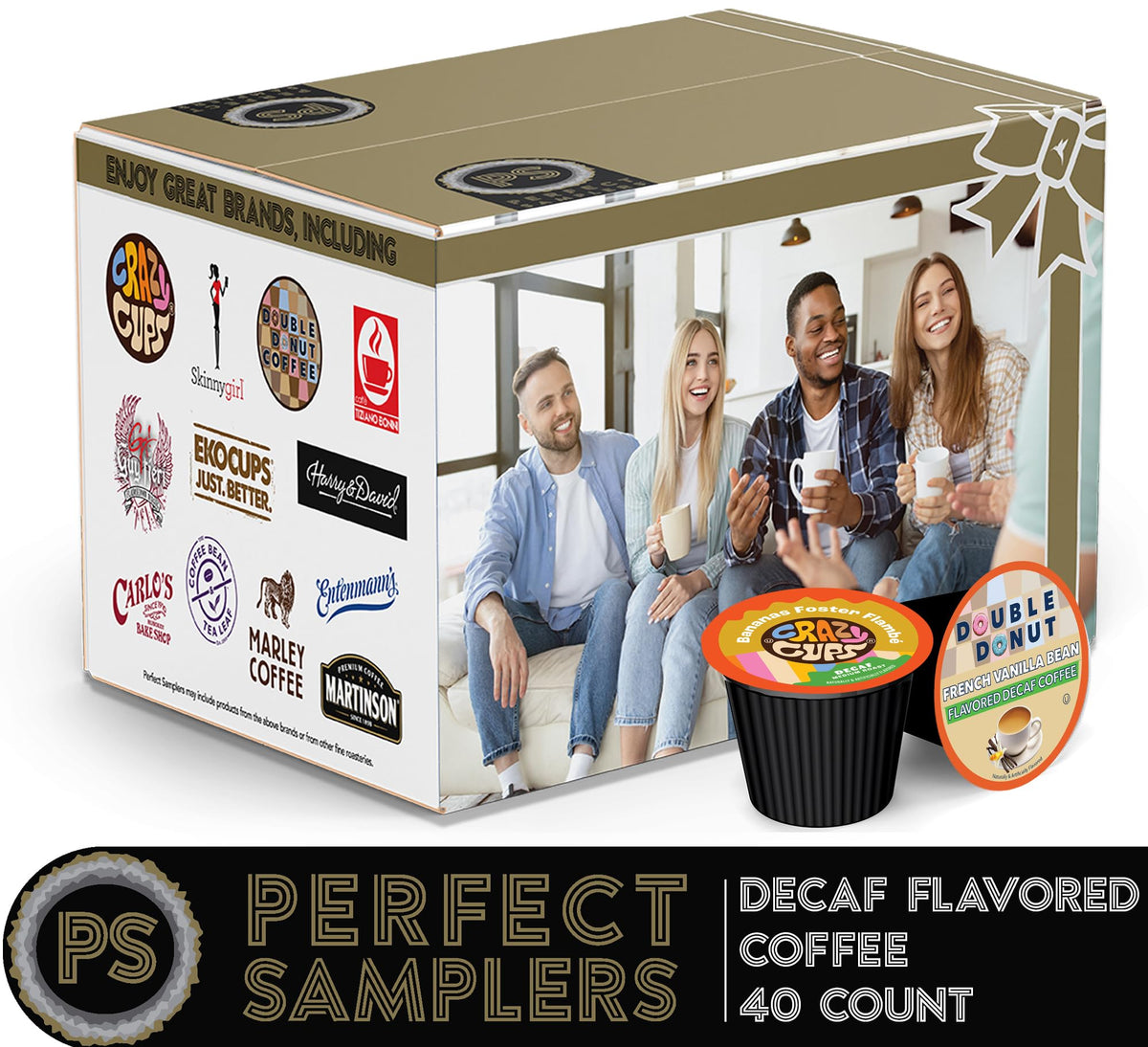 Crazy Cups Flavored Decaf Coffee Pods Variety Pack — 40 Count, Keurig K-Cup Compatible