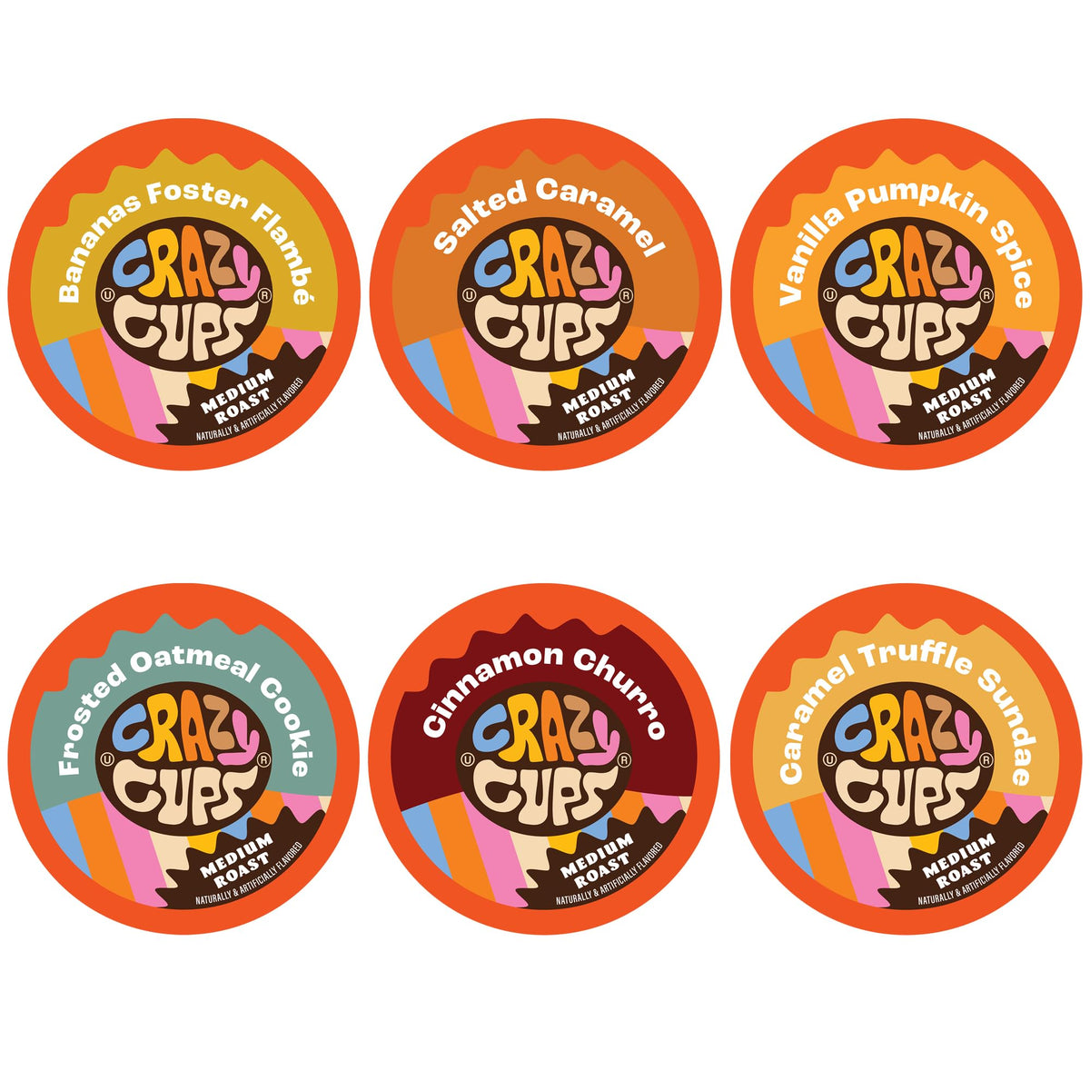 Crazy Cups Flavored Coffee Pods Variety Pack – 24 Keurig K-Cups, Recyclable