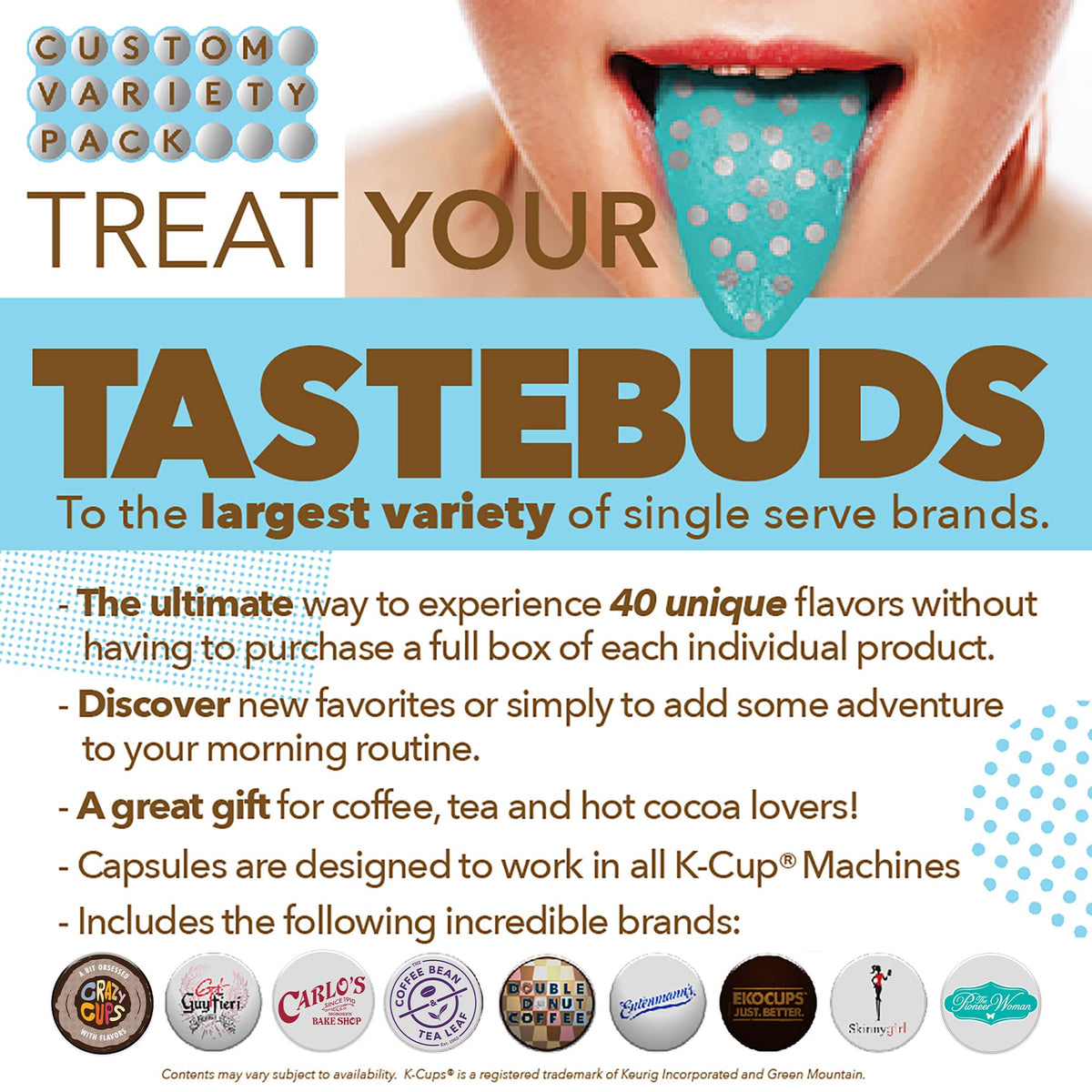 Crazy Cups Variety Pack — 30-Count Keurig K-Cup Sampler (Coffee, Tea, Cocoa & Cappuccino)