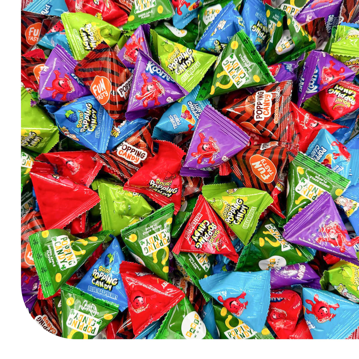 CrazyOutlet Popping Rock Candy Assortment – 1 lb Box, 125 Pieces, Individually Wrapped