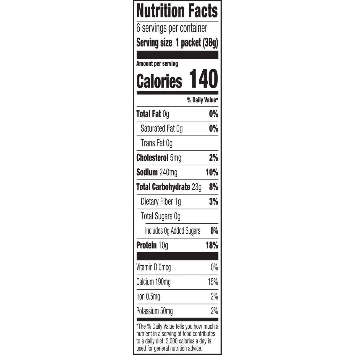 Cream of Wheat Instant High Protein Hot Cereal, Original, 1.34 oz Pack of 6
